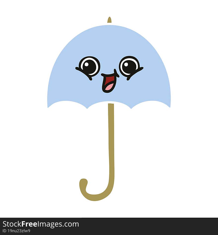 Flat Color Retro Cartoon Umbrella