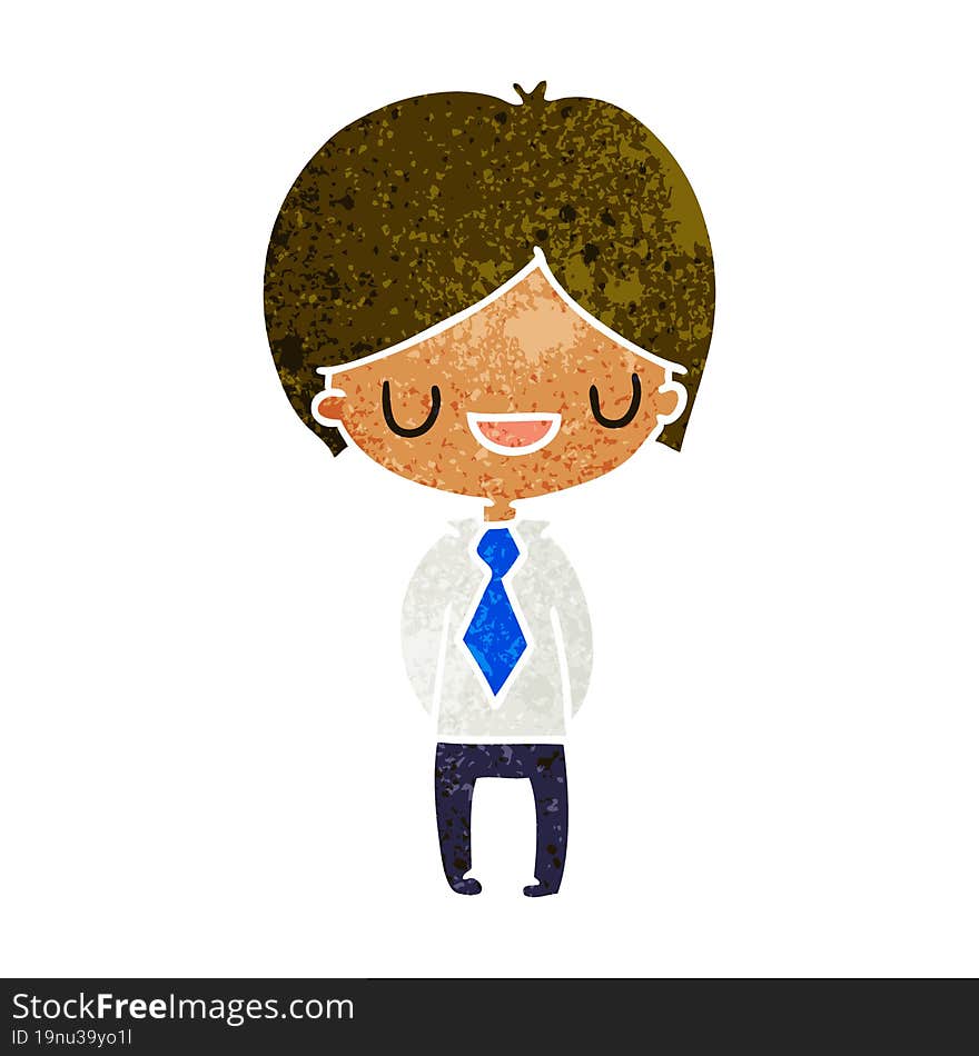 retro cartoon illustration of a kawaii cute boy. retro cartoon illustration of a kawaii cute boy