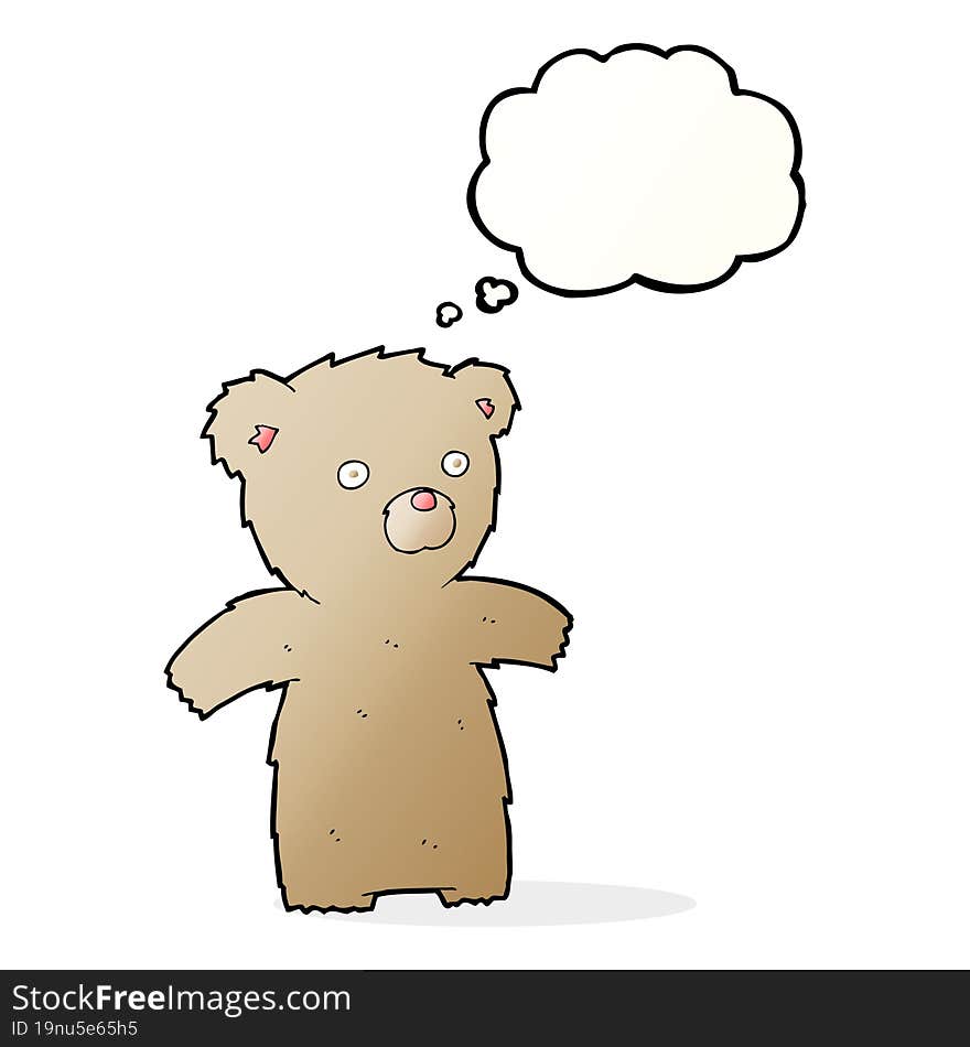 Cartoon Teddy Bear With Thought Bubble