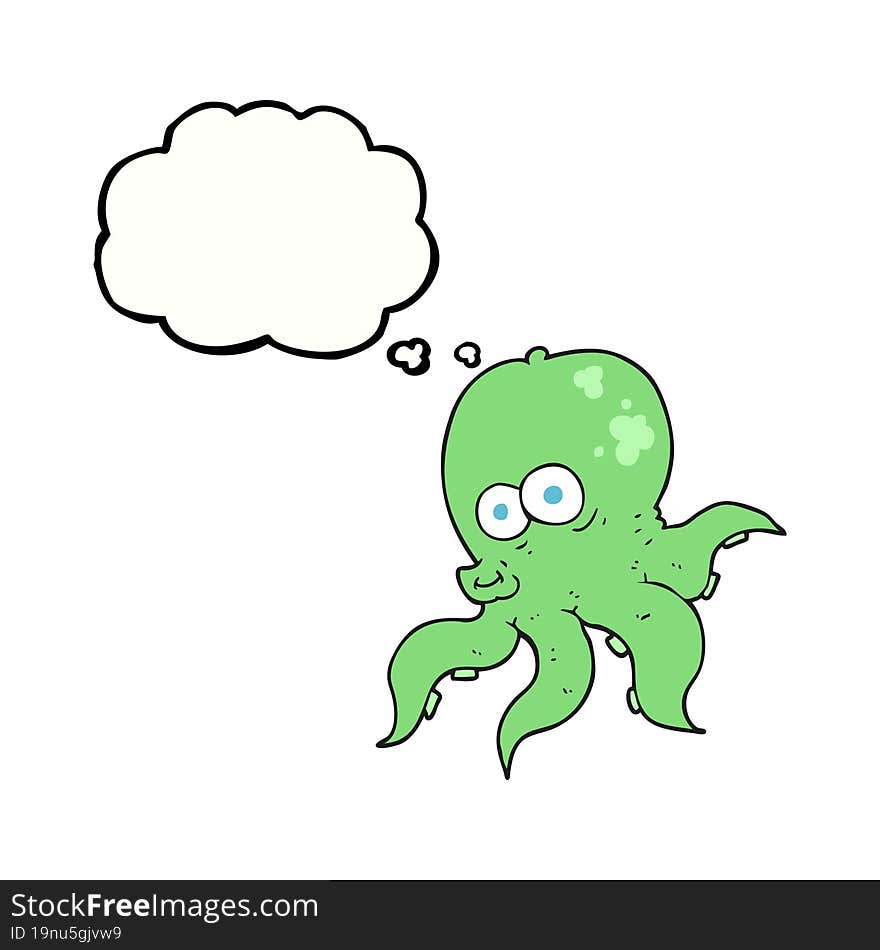 thought bubble cartoon octopus