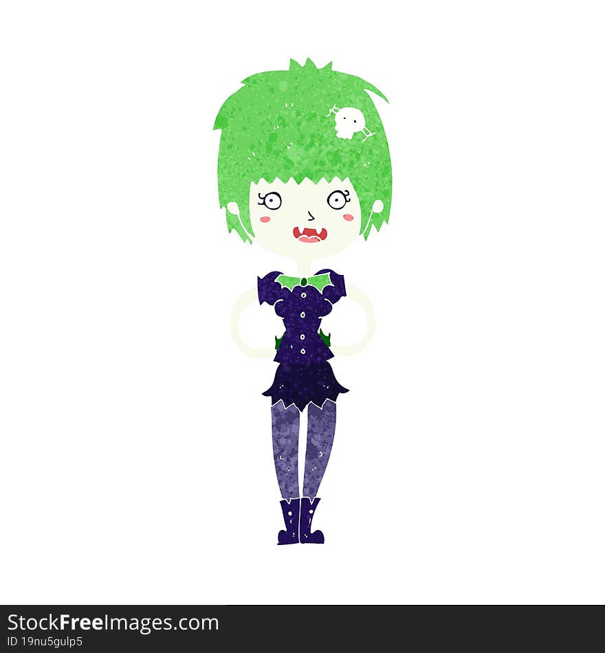 Cartoon Happy Vampire Girl