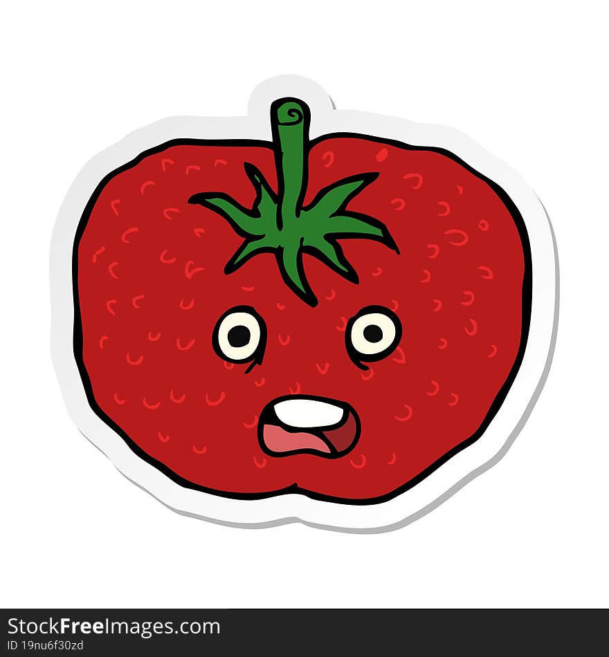 sticker of a cartoon tomato