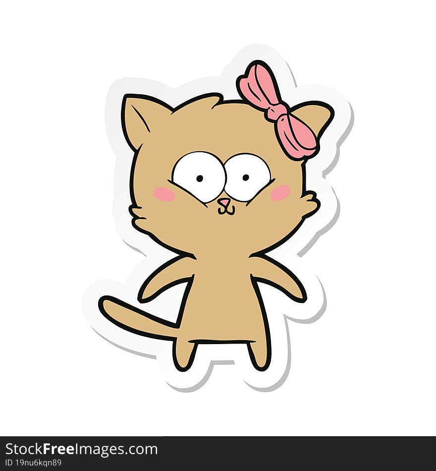 Sticker Of A Cartoon Cat