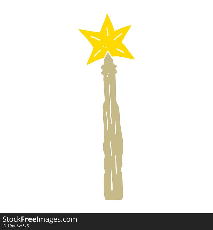 Flat Color Style Cartoon Magic Wand