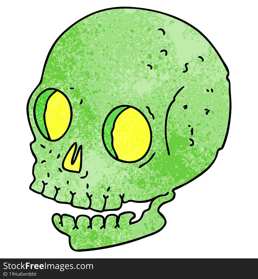 hand drawn quirky cartoon skull. hand drawn quirky cartoon skull