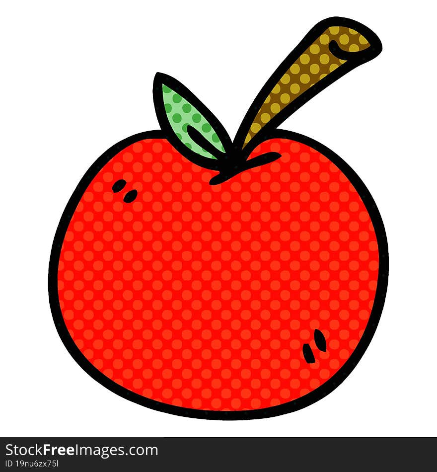 quirky comic book style cartoon apple