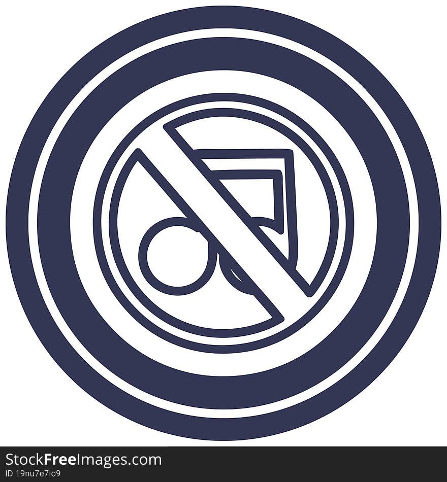 no music circular icon symbol