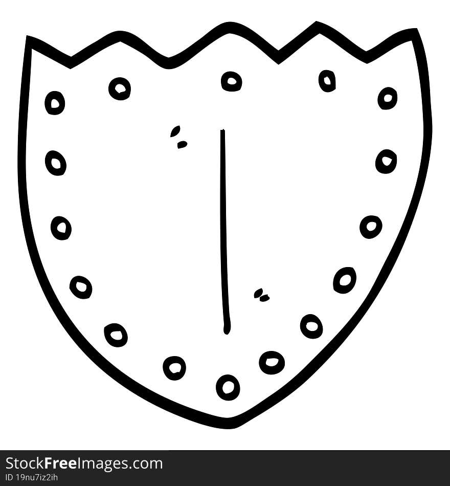 black and white cartoon shield