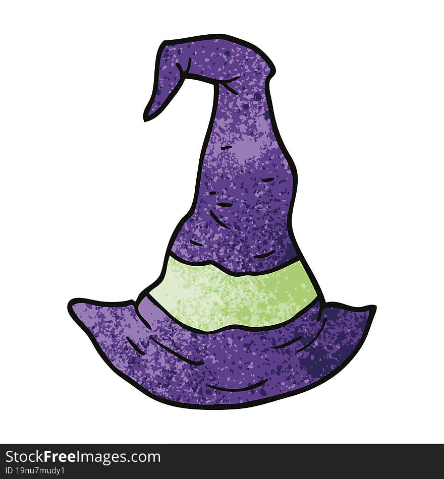 cartoon doodle witch hat