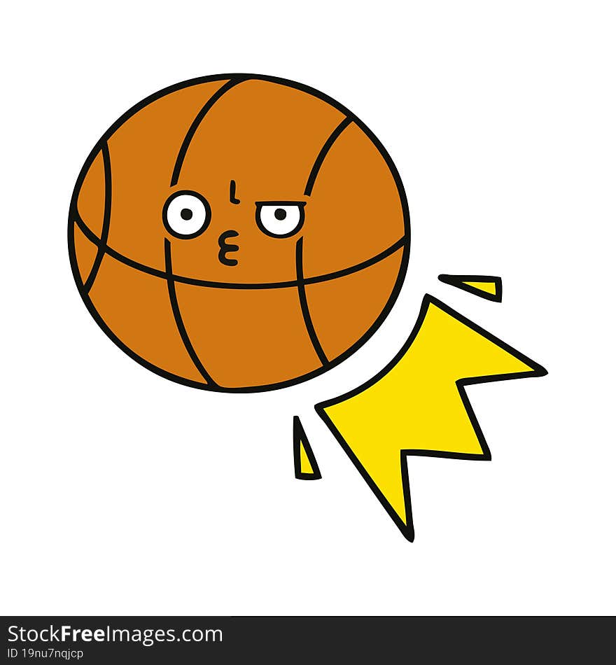 cute cartoon of a basketball. cute cartoon of a basketball