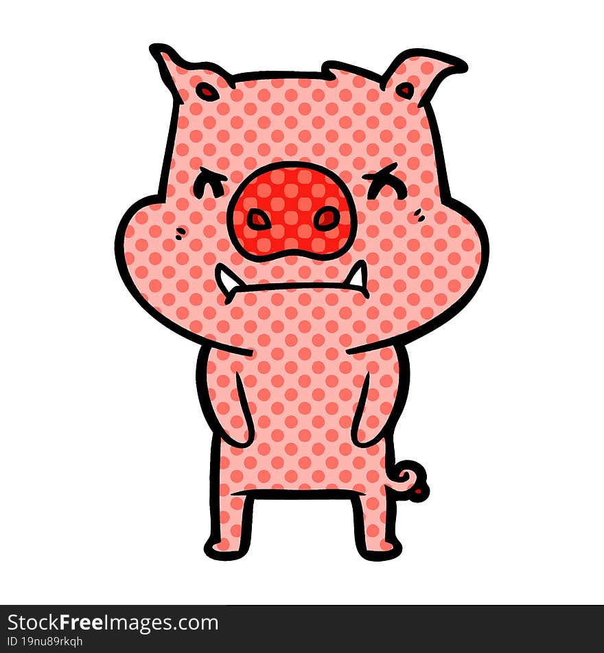 angry cartoon pig. angry cartoon pig