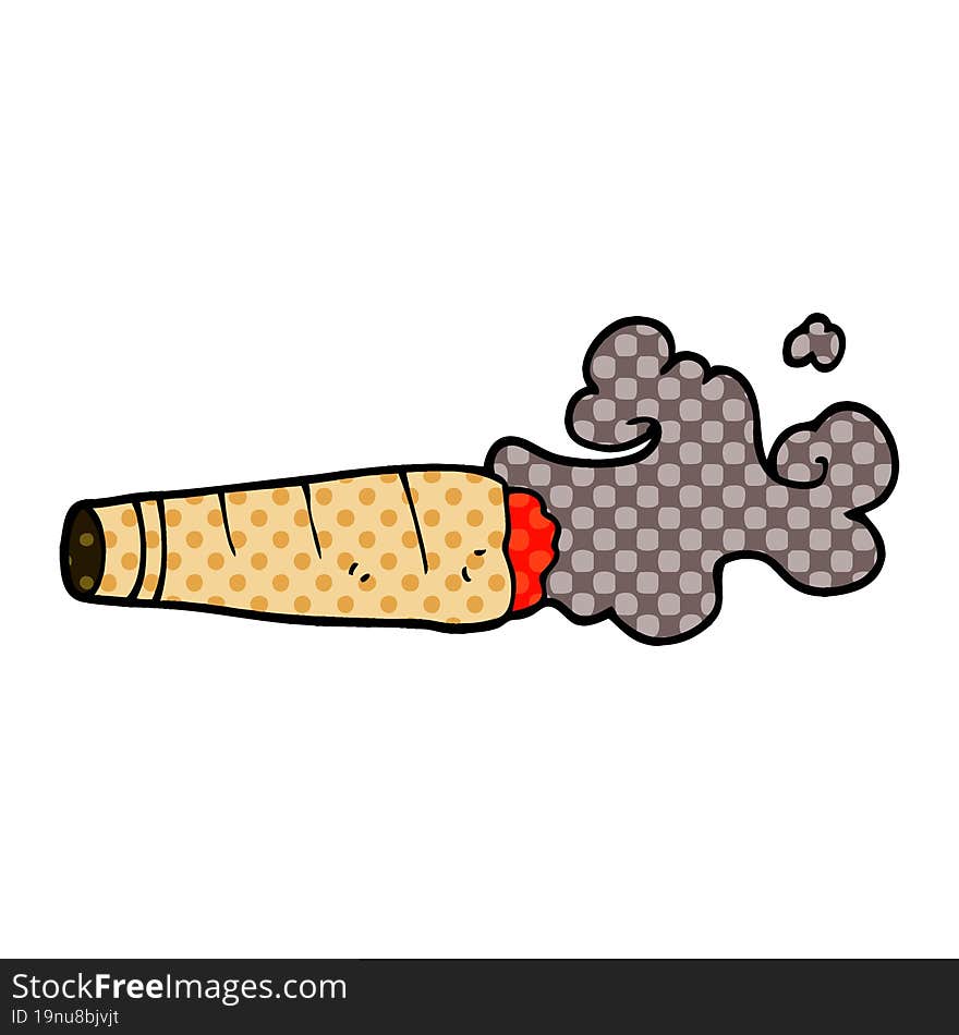 cartoon doodle smoking cigar