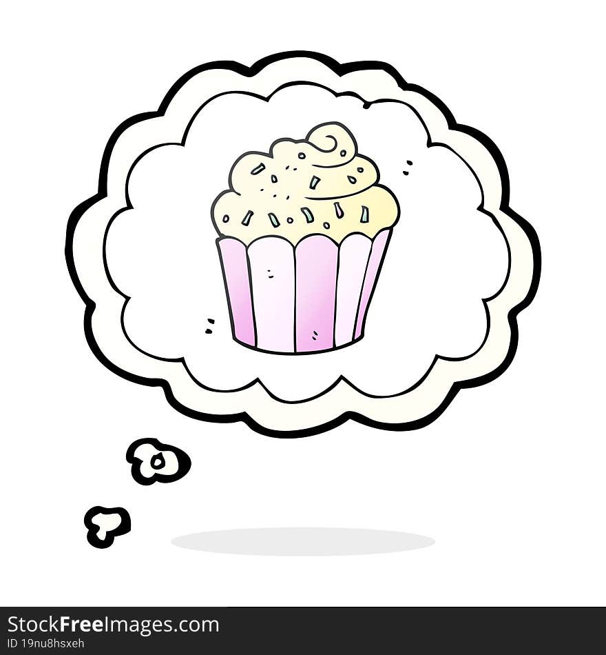 thought bubble cartoon cupcake