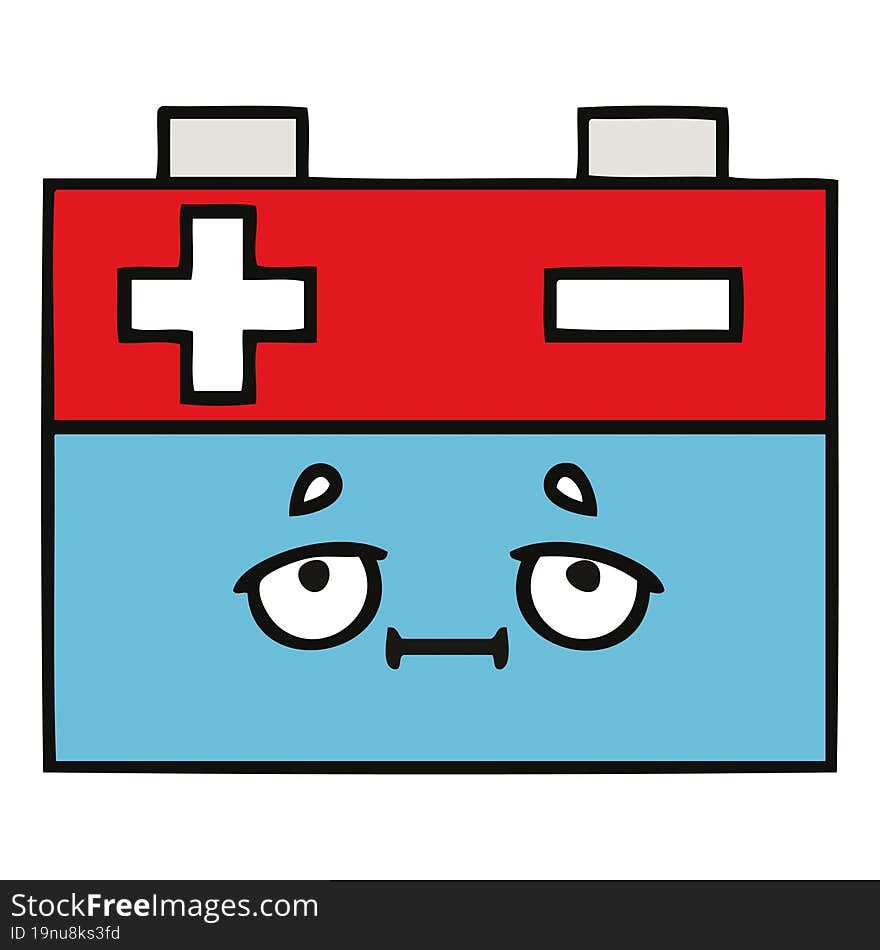 cute cartoon of a car battery. cute cartoon of a car battery