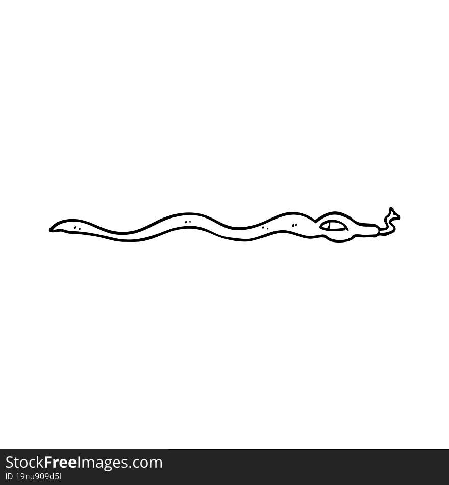 Line Drawing Cartoon Poisonous Snake