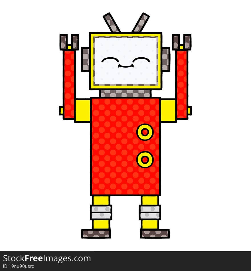 comic book style cartoon of a robot