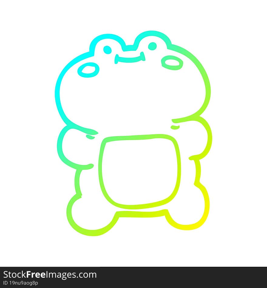 cold gradient line drawing funny cartoon frog