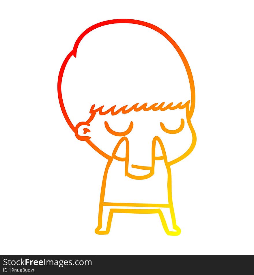 warm gradient line drawing cartoon calm boy