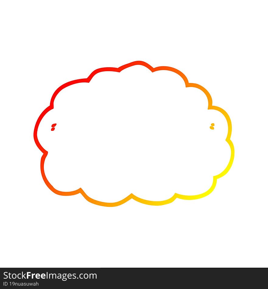 warm gradient line drawing cartoon cloud