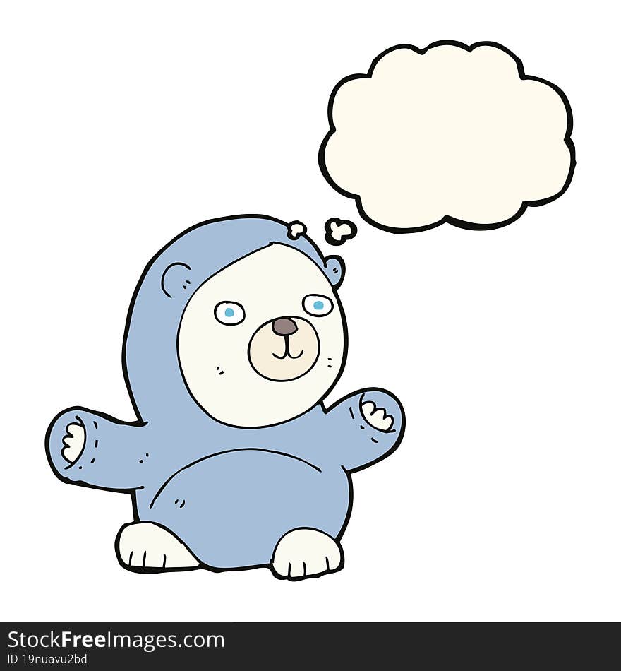 Cute Cartoon Polar Bear With Thought Bubble