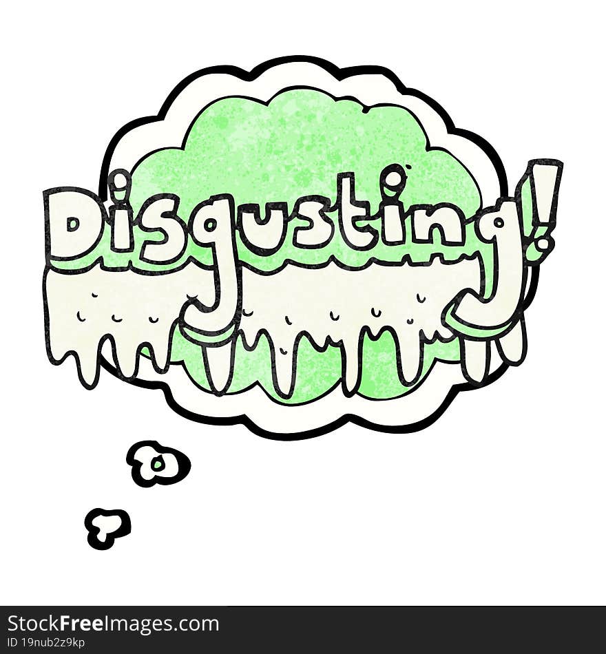 thought bubble textured cartoon disgusting symbol