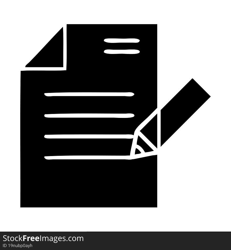 flat symbol of writing a document