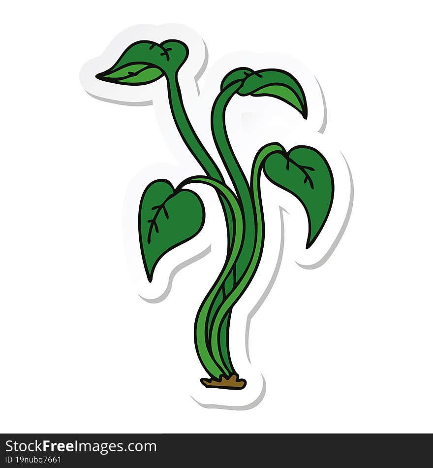 sticker of a quirky hand drawn cartoon plant