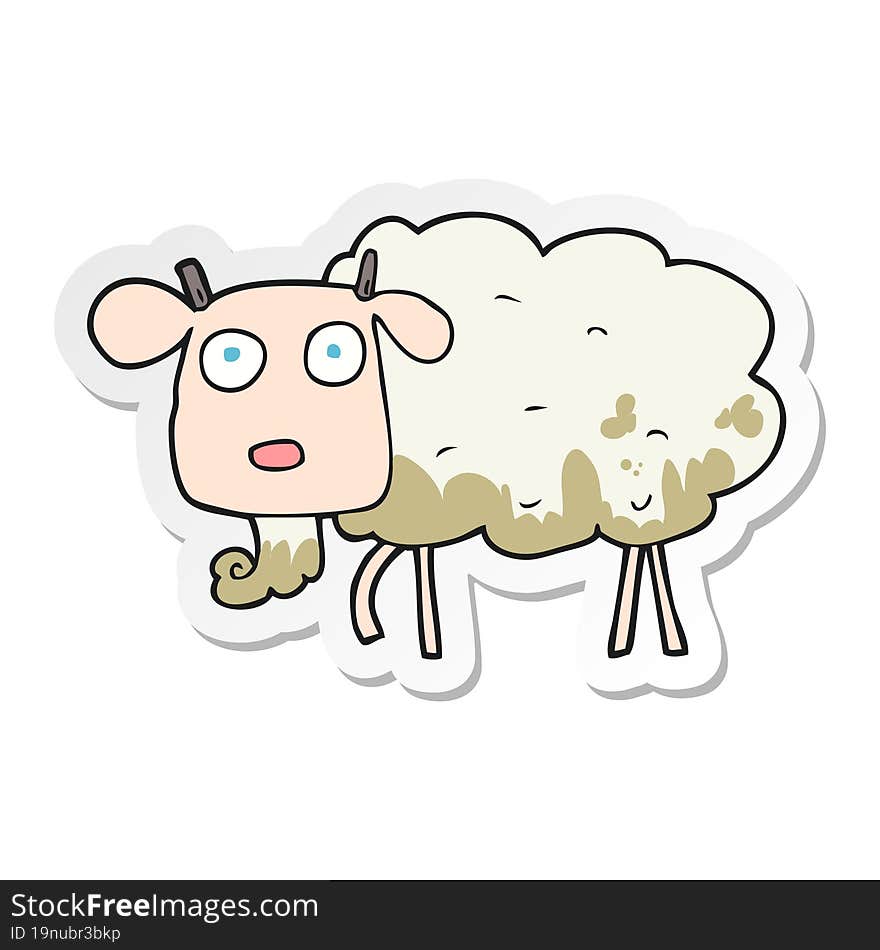 sticker of a cartoon muddy goat