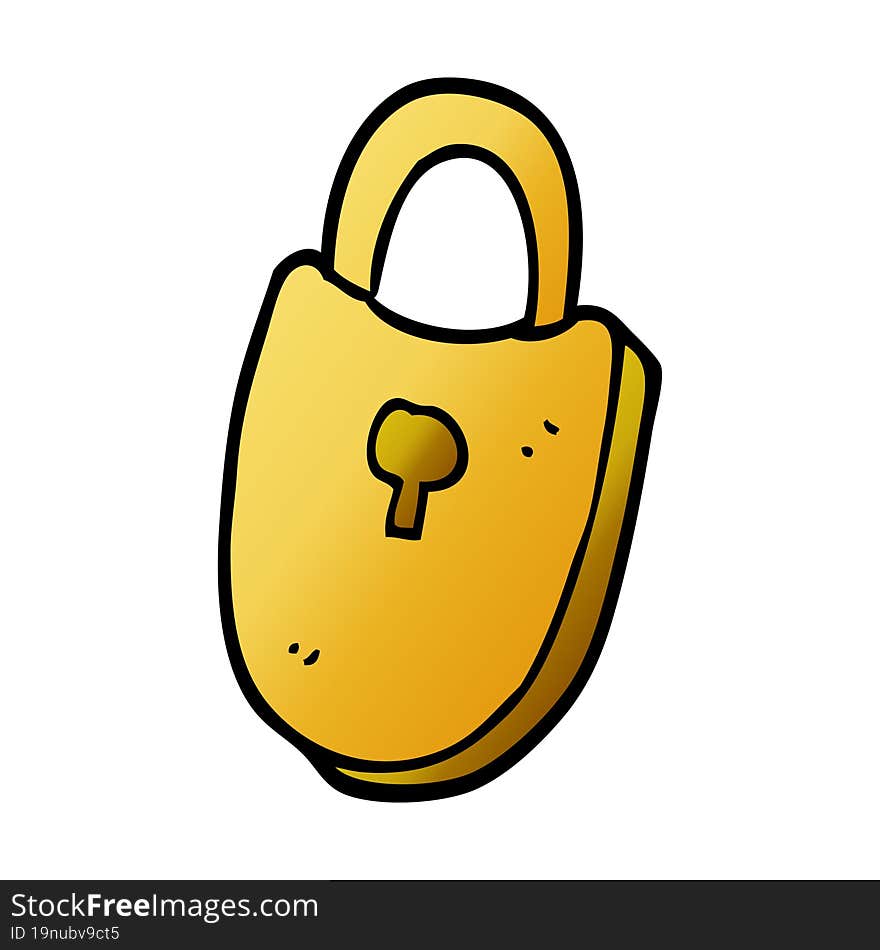 cartoon doodle treasure lock