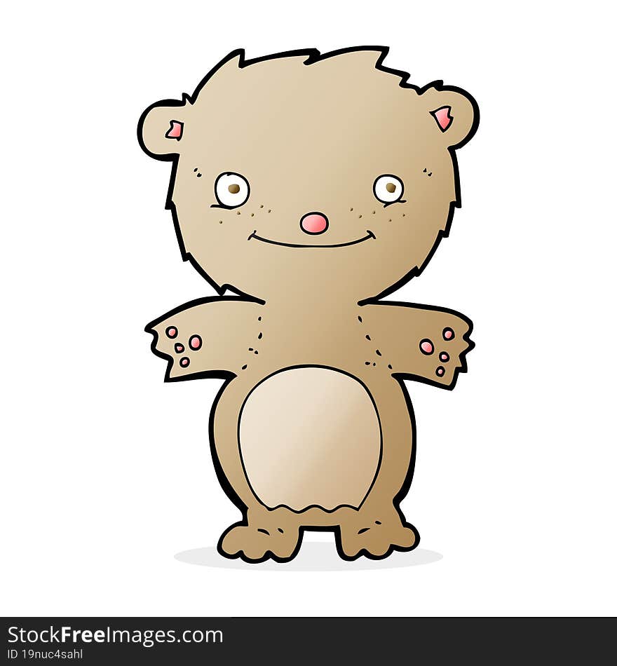 cartoon happy little teddy bear