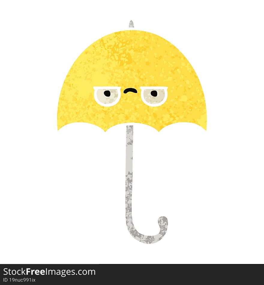 Retro Illustration Style Cartoon Umbrella