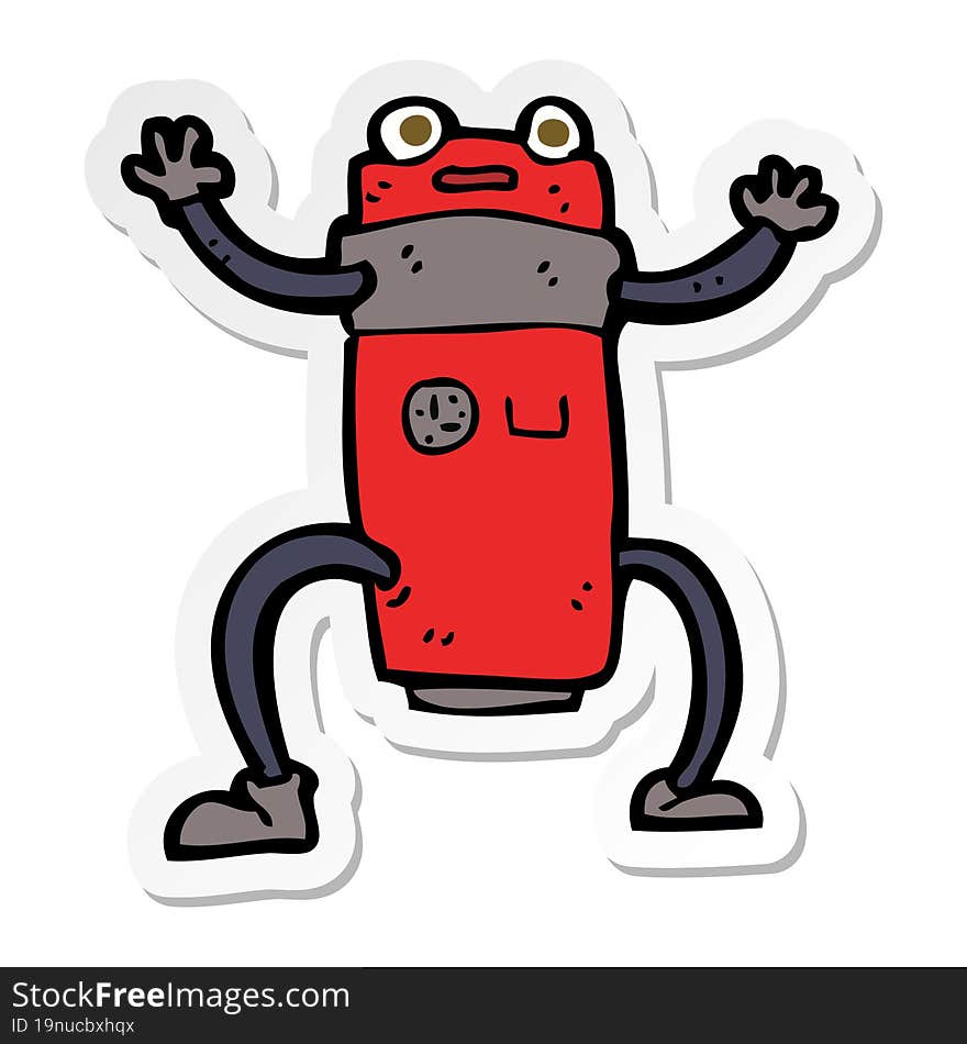 sticker of a cartoon robot