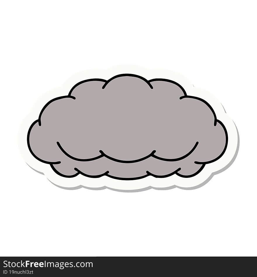 Tattoo Style Sticker Of A Cloud A Grey Cloud