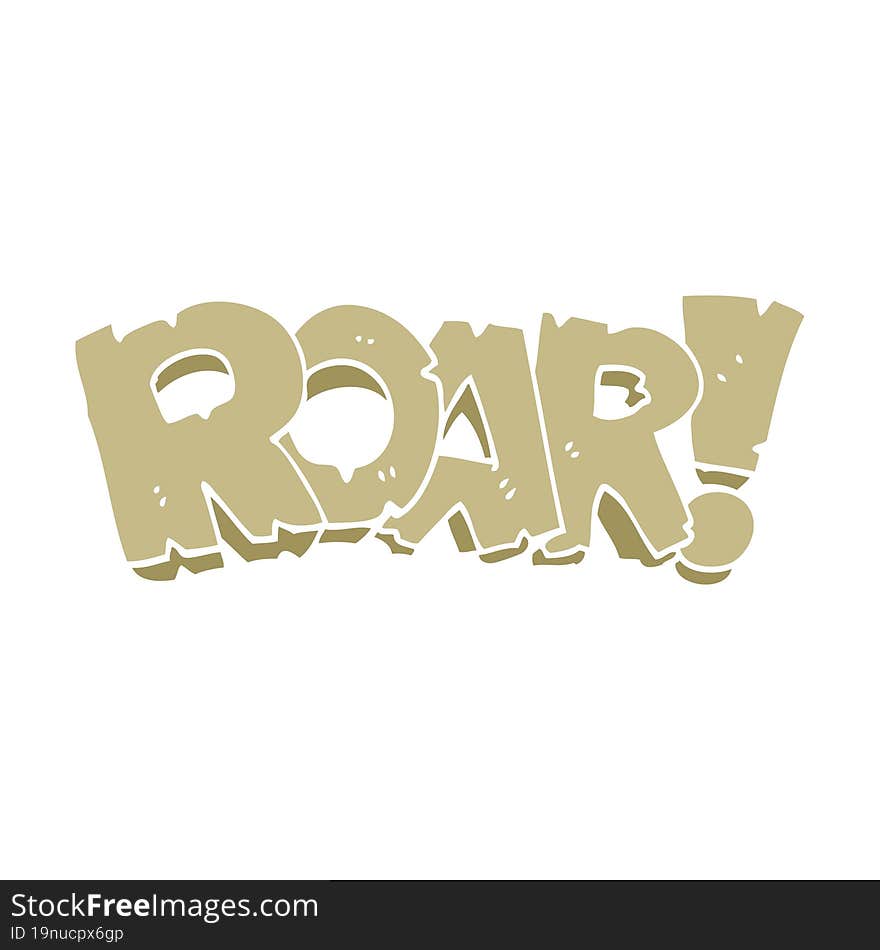 Cartoon Doodle Roar Text