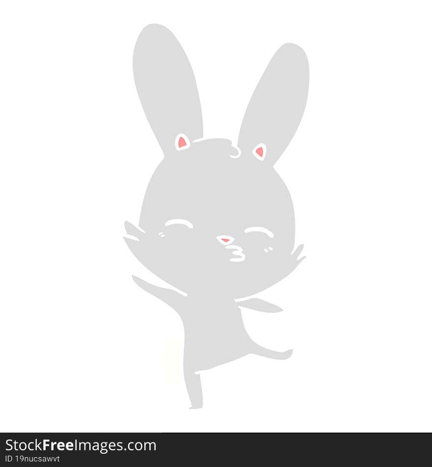 curious bunny flat color style cartoon