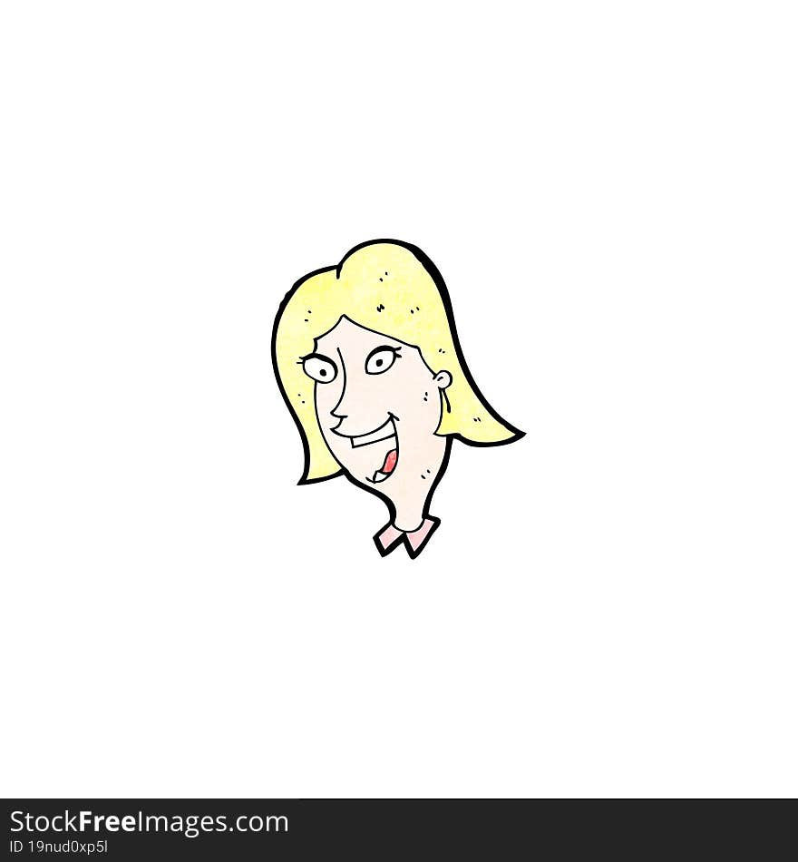 happy female face cartoon