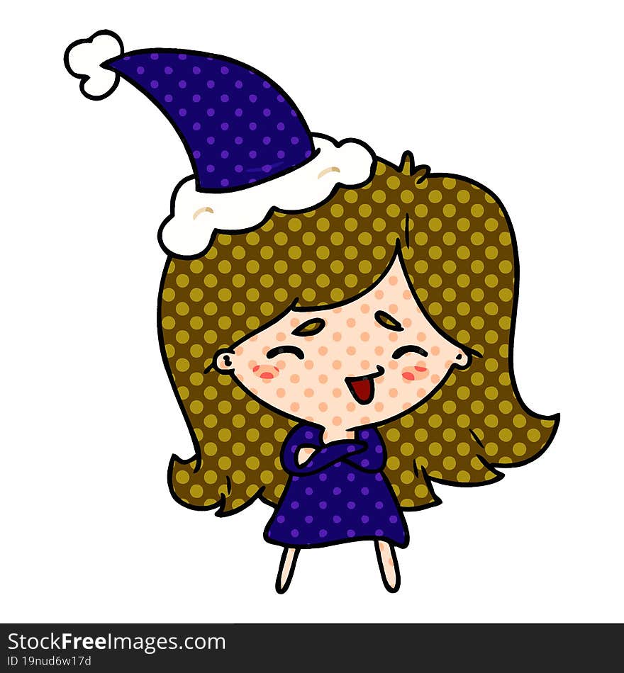 Christmas Cartoon Of Kawaii Girl