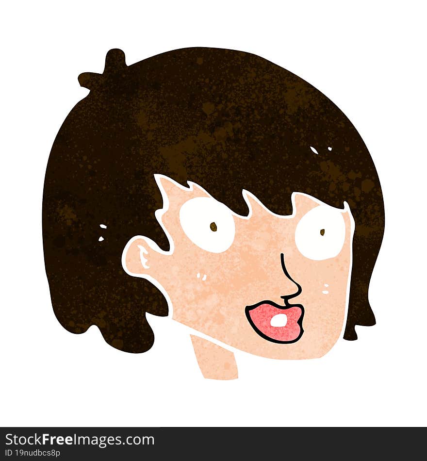 cartoon happy female face