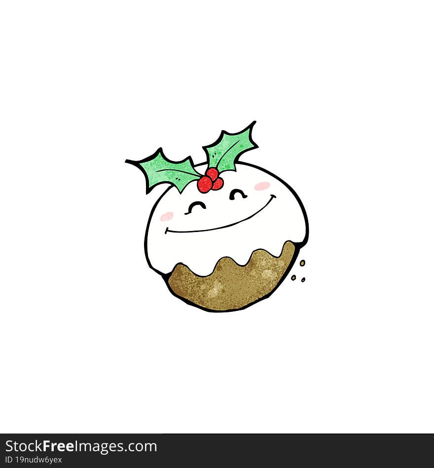 cartoon christmas pudding