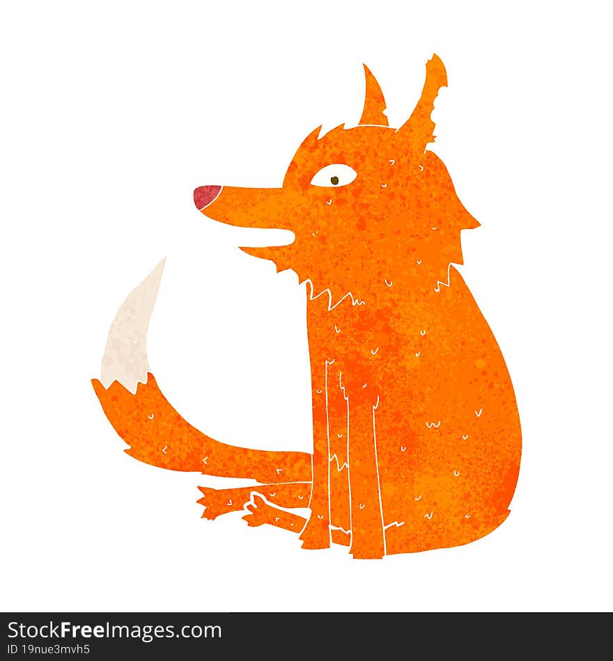 cartoon fox sitting