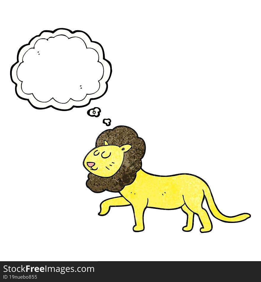 Thought Bubble Textured Cartoon Lion