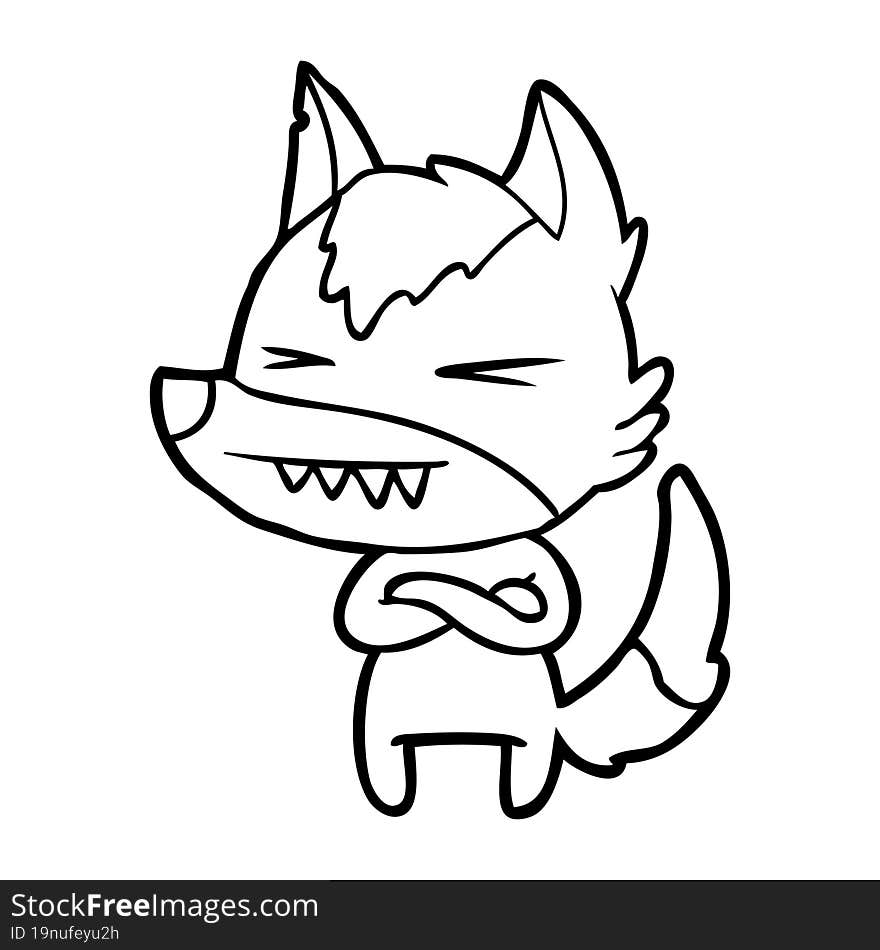 angry wolf cartoon. angry wolf cartoon