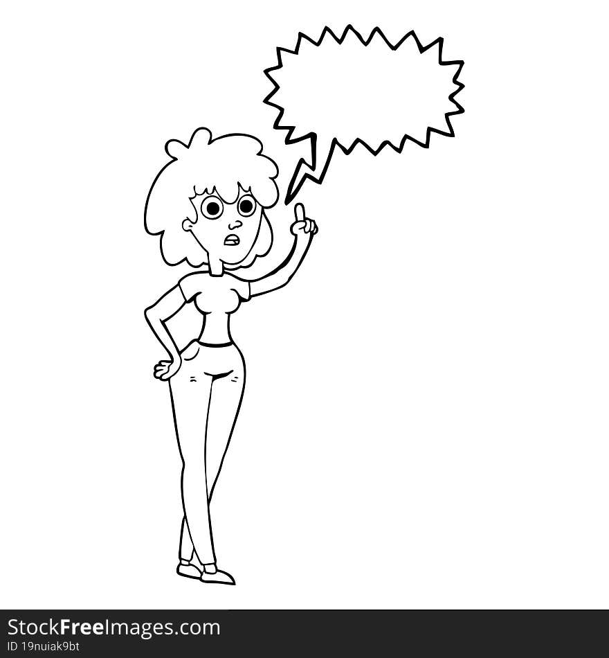 speech bubble cartoon woman