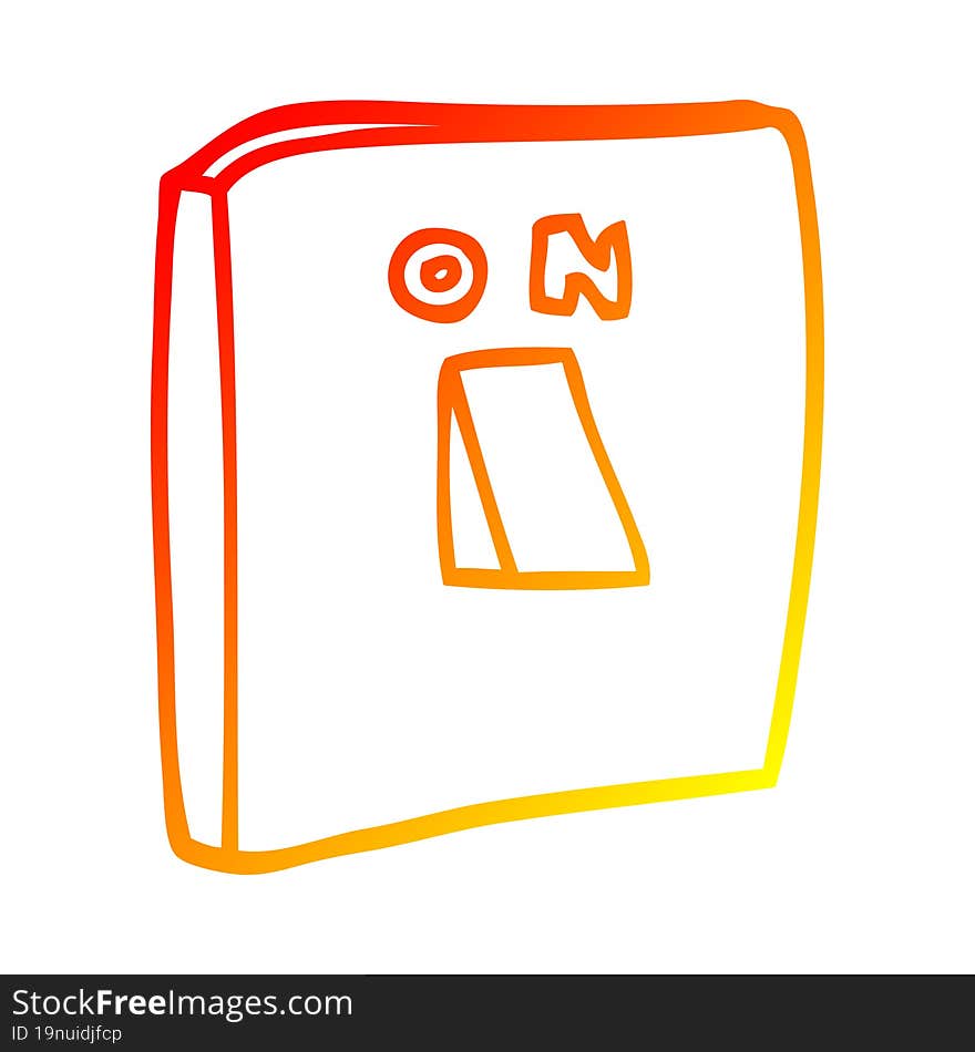 warm gradient line drawing cartoon on switch