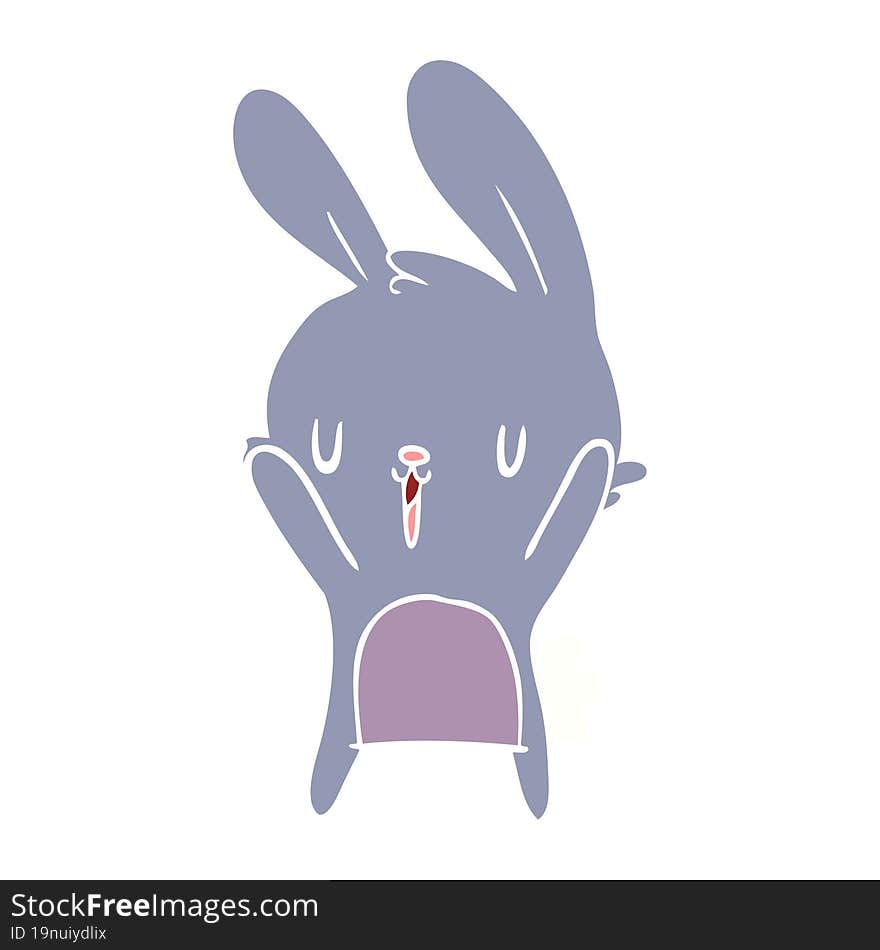 cute flat color style cartoon rabbit