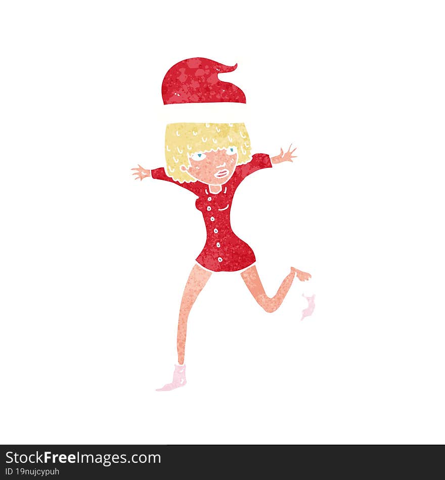 cartoon woman excited for christmas