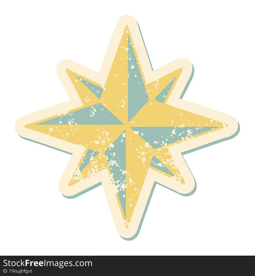 iconic distressed sticker tattoo style image of a star. iconic distressed sticker tattoo style image of a star