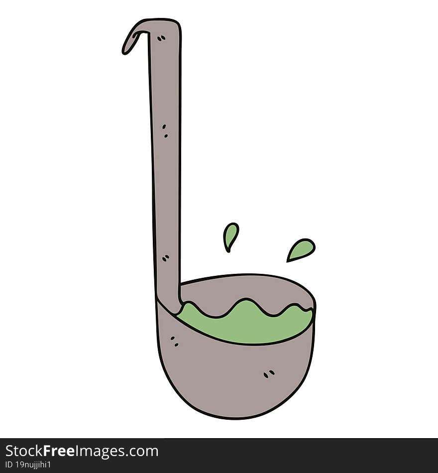 Quirky Hand Drawn Cartoon Ladle