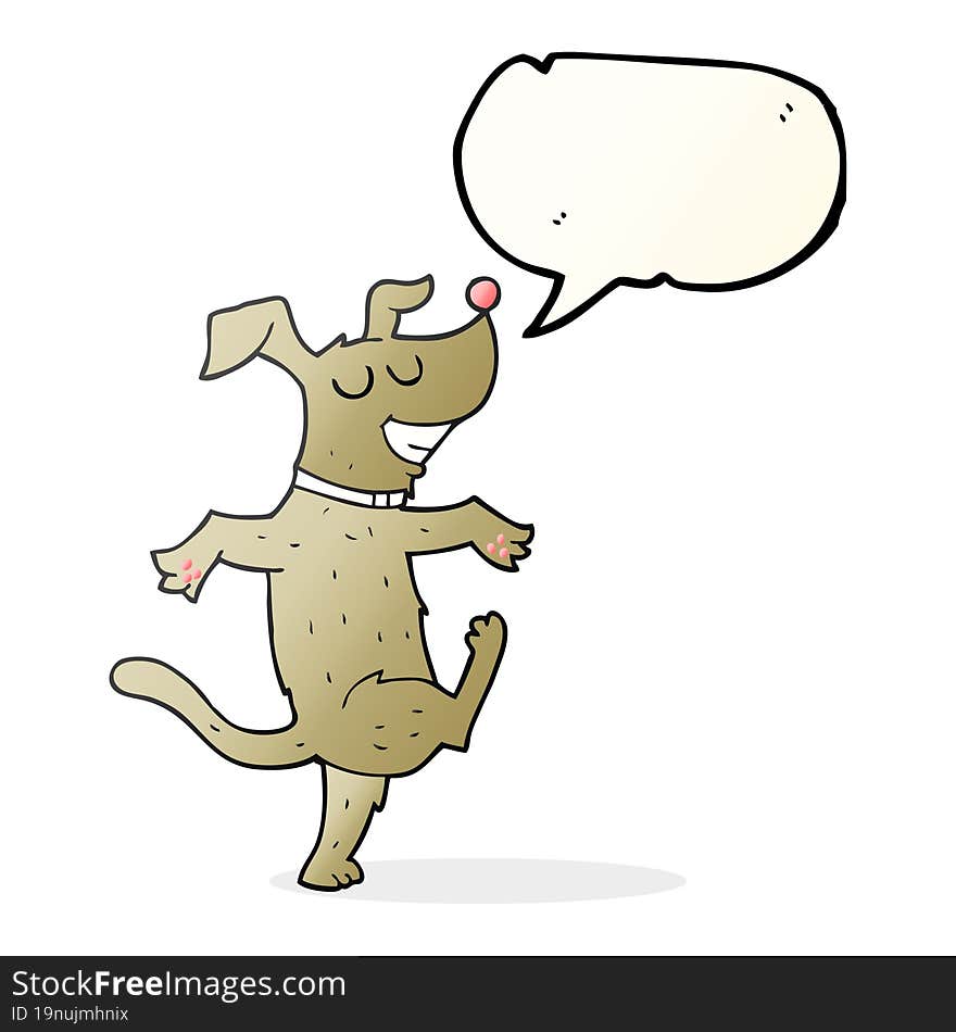 speech bubble cartoon dancing dog