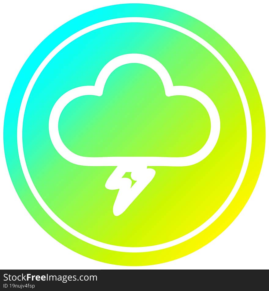 storm cloud circular in cold gradient spectrum